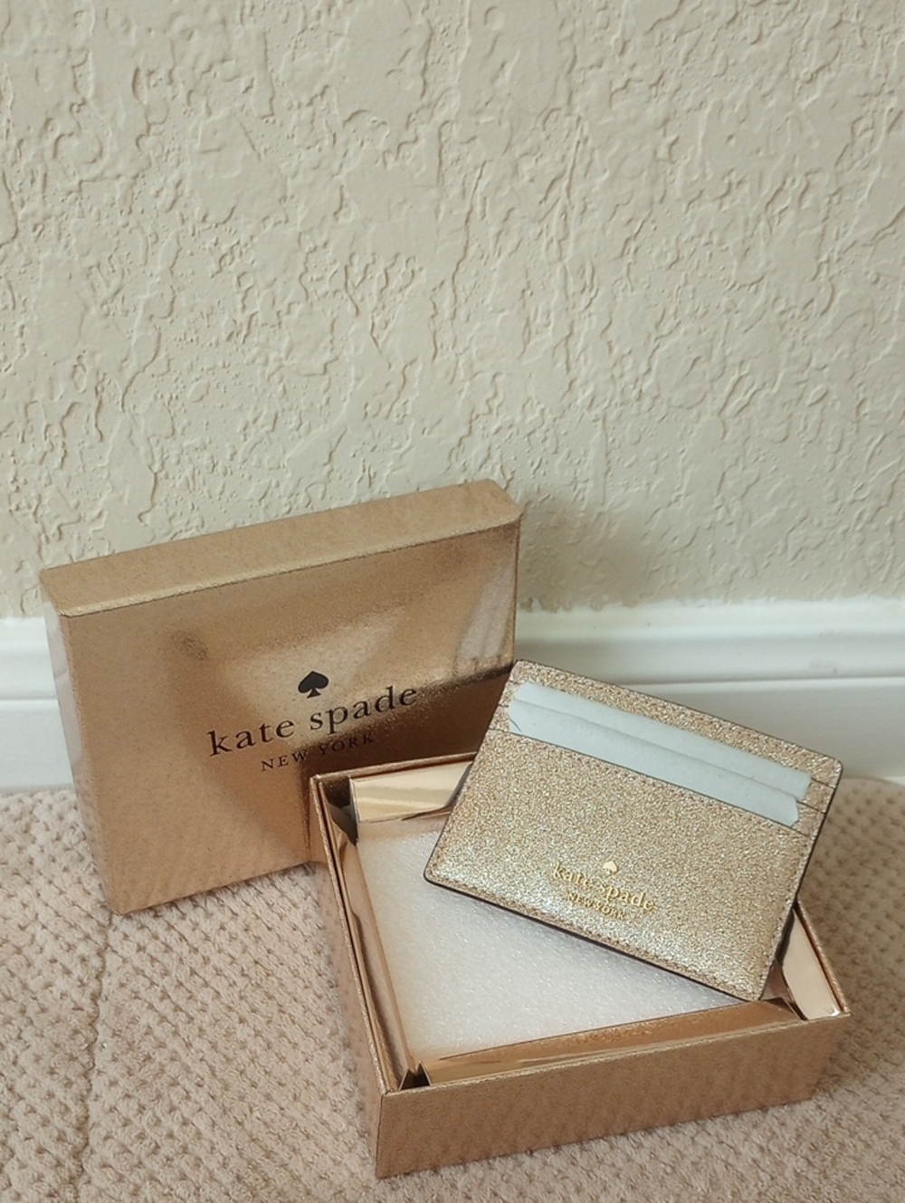 Kate Spade Gold Glitter Card Holder